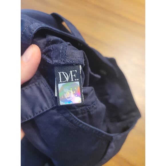 Diane Von Furstenberg DVF Carrie Dress Shorts Women’s 4 Navy High Waisted - Picture 4 of 9